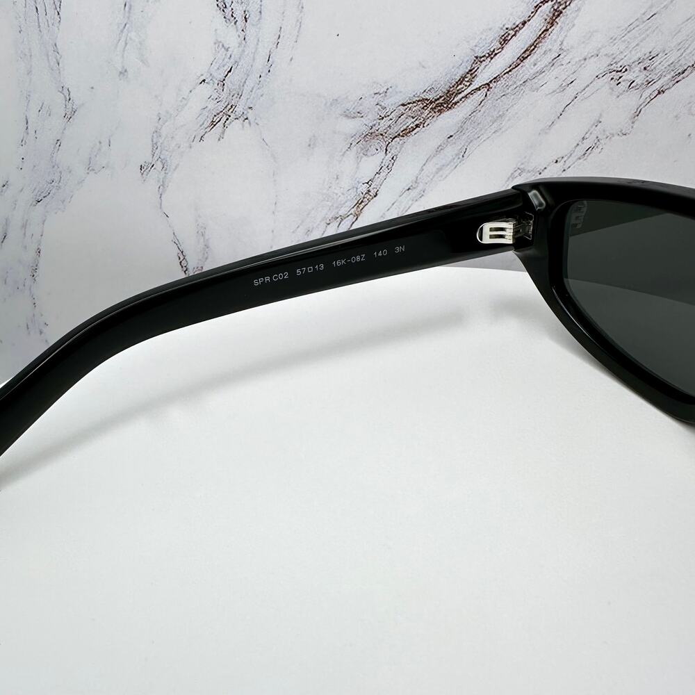 New PRADA Sunglasses Black Gray Lens 57-13-140 Authentic Prada - Picture 10 of 16